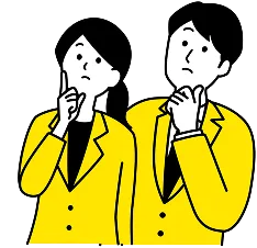 考える男女のイラスト